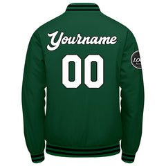 Benutzerdefinierte Verlauf Varsity-Jacke. Letterman-Jacke Grün Schwarz Weiß