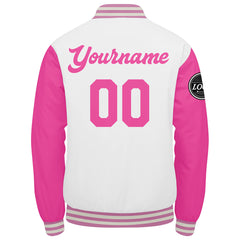 Benutzerdefinierte Verlauf Varsity-Jacke. Letterman-Jacke Pink