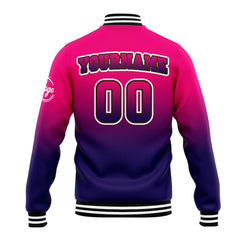 Benutzerdefinierte Verlauf Varsity-Jacke. Letterman-Jacke Rose Dunkelviolett