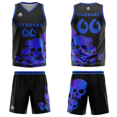 Benutzerdefinierter Blau Basketball Jersey Uniform Anzug gedruckt Ihr Logo Name Nummer
