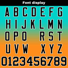 Benutzerdefinierte Türkis & Orange Gradient Fußball Trikots Personalisierter Name Nummer Logo