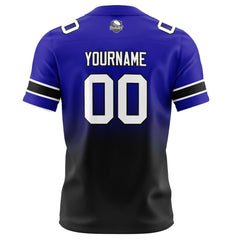 Benutzerdefinierte Königsblau & Schwarz Gradient Fußball Trikots Personalisierter Name Nummer Logo