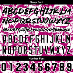 Benutzerdefinierte Baseball Jersey Personalisierte Baseball Shirt genäht und Druck Rot Violett&Weiß