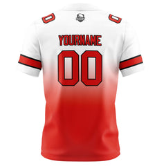 Benutzerdefinierte Weiß & Rot Gradient Fußball Trikots Personalisierter Name Nummer Logo