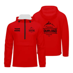 Anpassbare Rot Winddichte Softshell Kapuzenjacke - Vollverschluss, Logo- & Text-Druck