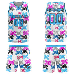 Benutzerdefinierter Hellblau Basketball Jersey Uniform Anzug gedruckt Ihr Logo Name Nummer
