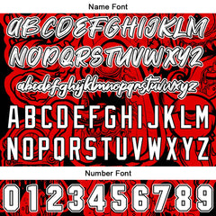 Benutzerdefinierte Baseball Jersey Personalisierte Baseball Shirt genäht und Druck Monster-Rot