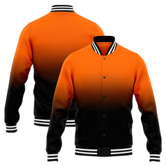 Benutzerdefinierte Verlauf Varsity-Jacke. Letterman-Jacke Orange Schwarz