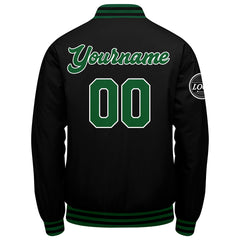 Benutzerdefinierte Verlauf Varsity-Jacke. Letterman-Jacke Grün Schwarz