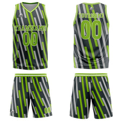 Benutzerdefinierter Grün Grau Basketball Jersey Uniform Anzug gedruckt Ihr Logo Name Nummer