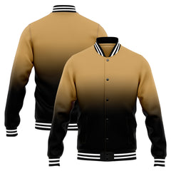Benutzerdefinierte Verlauf Varsity-Jacke. Letterman-Jacke Gold Schwarz
