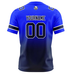 Benutzerdefinierte Königsblau & Marineblau Gradient Fußball Trikots Personalisierter Name Nummer Logo