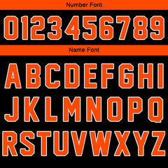 Benutzerdefinierte Verlauf Varsity-Jacke. Letterman-Jacke Orange