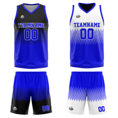 Benutzerdefinierte Reversible Basketball Jersey Personalisierte Print Name Nummer Logo Royal-Schwarz
