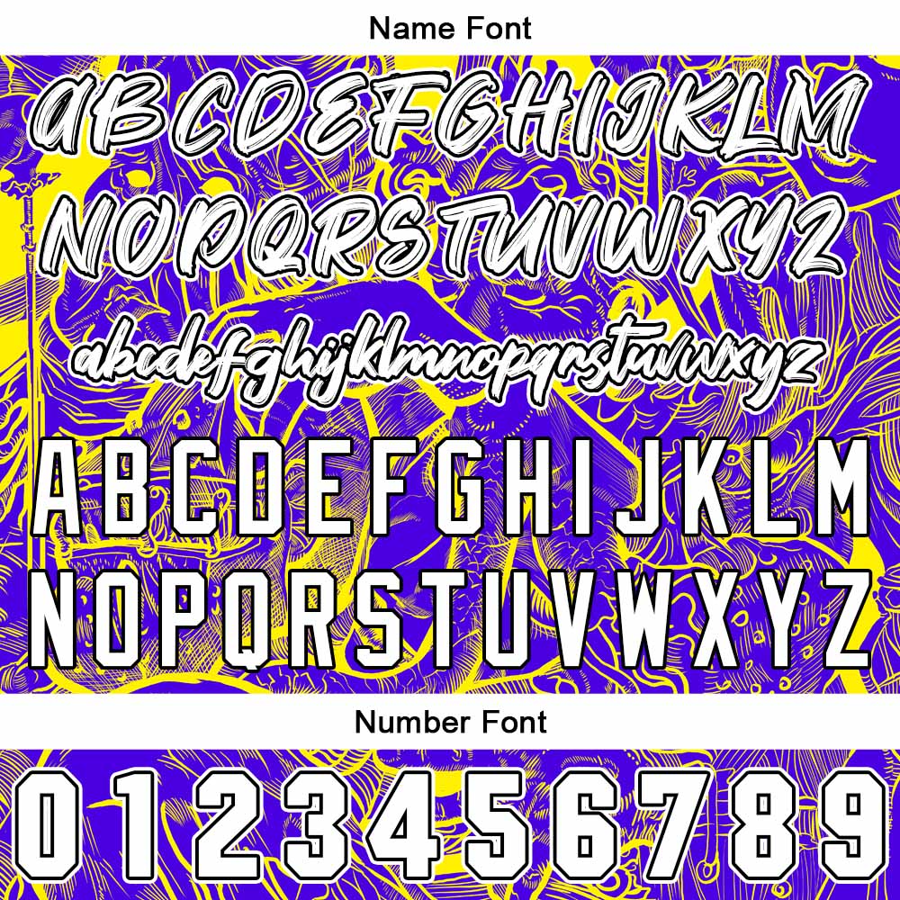 Benutzerdefinierte Baseball Jersey Personalisierte Baseball Shirt genäht und Druck Lila&Gelb
