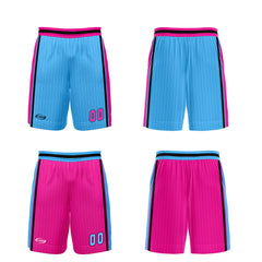 Benutzerdefinierte Blau Rosa Reversible Basketball Jersey Personalisierte Drucken Name Nummer Logo