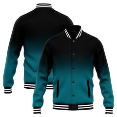 Benutzerdefinierte Verlauf Varsity-Jacke. Letterman-Jacke Schwarz Grün