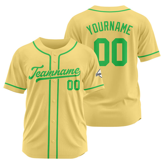 Benutzerdefinierte Authentisch Baseball-Trikot Gold-Grün