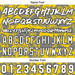 Benutzerdefinierte Baseball Jersey Personalisierte Baseball Shirt genäht und Druck Gelb&Grau