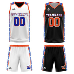 Benutzerdefinierte Royal Orange Reversible Basketball Jersey Personalisierte Print Name Nummer Logo