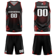 Benutzerdefinierter Schwarz Basketball Jersey Uniform Anzug gedruckt Ihr Logo Name Nummer