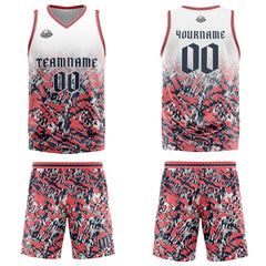 Benutzerdefinierter Weiß Rosa Marine Basketball Jersey Uniform Anzug gedruckt Ihr Logo Name Nummer