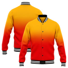 Benutzerdefinierte Verlauf Varsity-Jacke. Letterman-Jacke Hellorange Rot