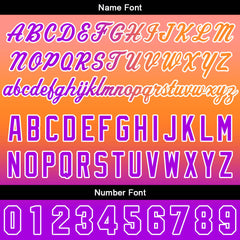 Benutzerdefinierter Verlauf Hoodie für Mann, Frau, Mädchen, Junge. Drucken Sie Ihr Logo, Ihren Namen und Ihre Nummer Orange lila