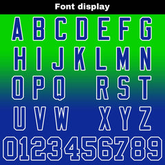 Benutzerdefinierte Grün Blau Gradient Fußball Trikots Personalisierter Name Nummer Logo