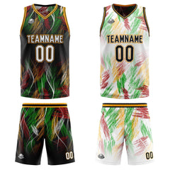 Benutzerdefinierte Schwarz Orange Reversible Basketball Jersey Personalisierte Print Name Nummer Logo