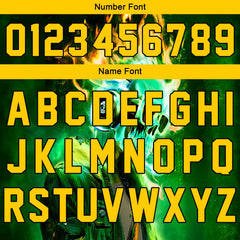 Benutzerdefinierte Verlauf Varsity-Jacke. Letterman-Jacke Grün Gelb