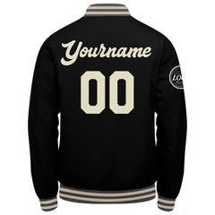 Benutzerdefinierte Verlauf Varsity-Jacke. Letterman-Jacke Grau Schwarz Creme