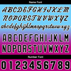 Benutzerdefinierter Verlauf Hoodie für Mann, Frau, Mädchen, Junge. Drucken Sie Ihr Logo, Ihren Namen und Ihre Nummer Hellblau Rosa Lila