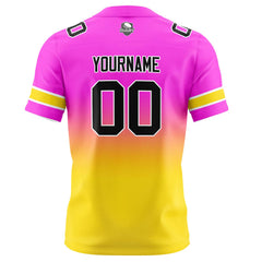 Benutzerdefinierte Rosa & Gelb Gradient Fußball Trikots Personalisierter Name Nummer Logo