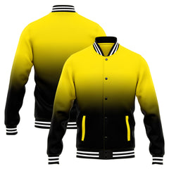 Benutzerdefinierte Verlauf Varsity-Jacke. Letterman-Jacke Gelb Schwarz