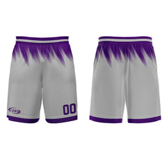 Benutzerdefinierter Grau Lila Basketball Jersey Uniform Anzug gedruckt Ihr Logo Name Nummer
