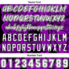 Benutzerdefinierte Baseball Jersey Personalisierte Baseball Shirt genäht und Druck Monster-Lila