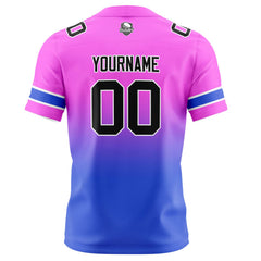 Benutzerdefinierte Rosa & Blau Gradient Fußball Trikots Personalisierter Name Nummer Logo