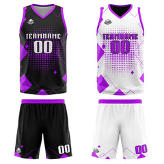 Benutzerdefinierte Lila Reversible Basketball Jersey Personalisierte Print Name Nummer Logo