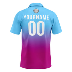Benutzerdefinierte Hellblau Rosa Lila Fußball Polo-Shirts Fügen Sie Ihr Einzigartiges hinzu Logo/Name/Nummer