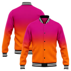 Benutzerdefinierte Verlauf Varsity-Jacke. Letterman-Jacke Rose Orange