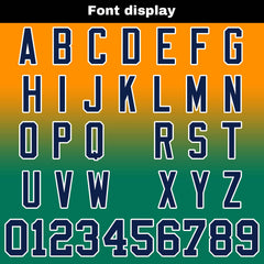Benutzerdefinierte Orange & Grün Gradient Fußball Trikots Personalisierter Name Nummer Logo
