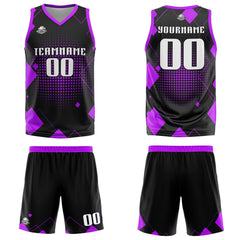 Benutzerdefinierter Schwarz Basketball Jersey Uniform Anzug gedruckt Ihr Logo Name Nummer