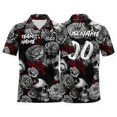 Benutzerdefiniert Polo Hemden und Personalisieren T-Shirts für Männer, Frauen und Kinder Hinzufügen Ihr Einzigartig Logo und Text Grau&Rot