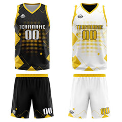 Benutzerdefinierte Gelb Reversible Basketball Jersey Personalisierte Print Name Nummer Logo