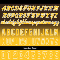 Benutzerdefinierter Verlauf Hoodie für Mann, Frau, Mädchen, Junge. Drucken Sie Ihr Logo, Ihren Namen und Ihre Nummer Braun Gelb