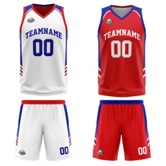 Benutzerdefinierte Royal Rot Reversible Basketball Jersey Personalisierte Print Name Nummer Logo