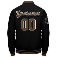 Benutzerdefinierte Verlauf Varsity-Jacke. Letterman-Jacke Schwarz Braun