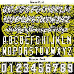 Benutzerdefinierte Baseball Jersey Personalisierte Baseball Shirt genäht und Druck Monster-Gelb