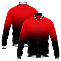 Benutzerdefinierte Verlauf Varsity-Jacke. Letterman-Jacke Rot Schwarz
